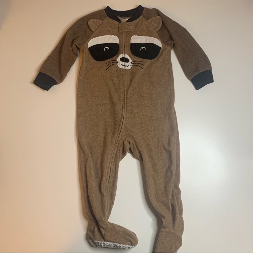 Carter's Brown Raccoon Footed One Piece